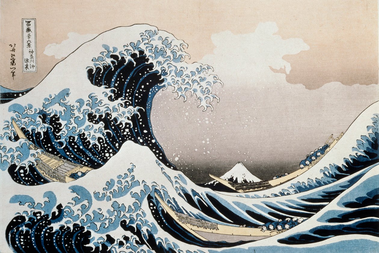 Die große Welle vor der Küste von Kanagawa, um 1829-1831 von Katsushika Hokusai