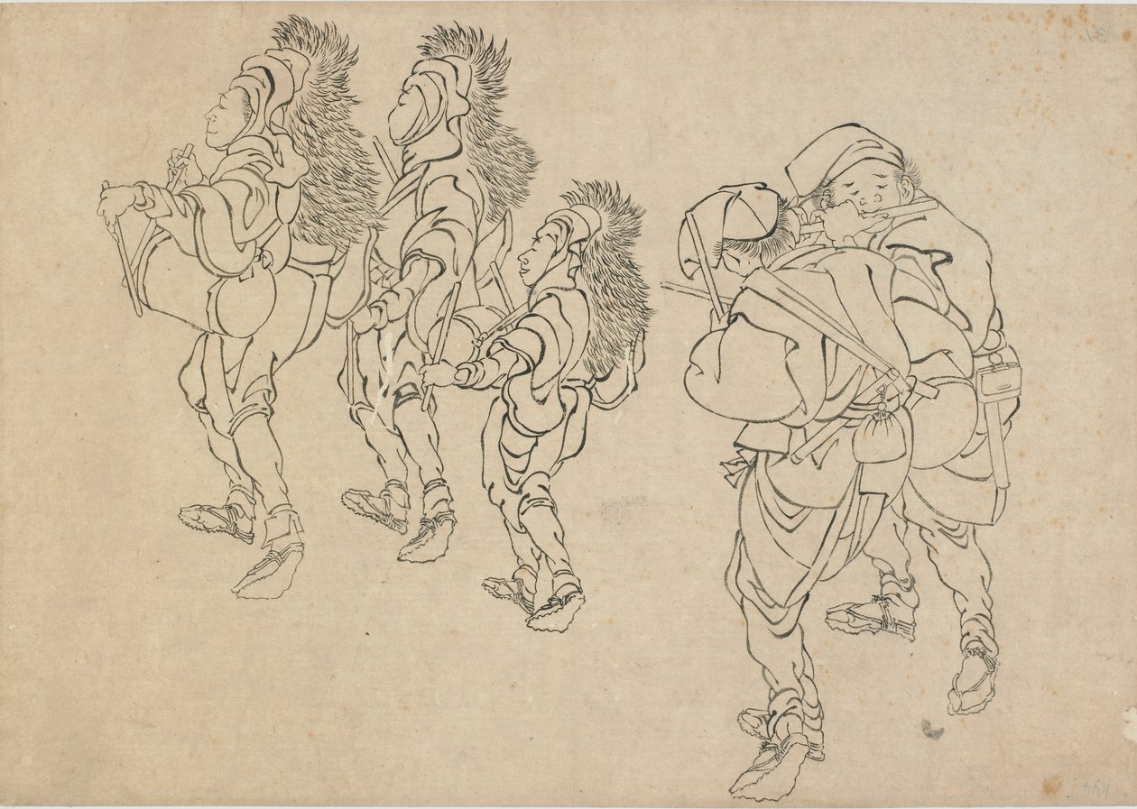 Der Löwentanz, spätes 18.-frühes 19. Jahrhundert von Katsushika Hokusai