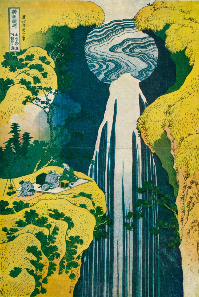 Der Wasserfall von Amida hinter der Kiso-Straße von Katsushika Hokusai