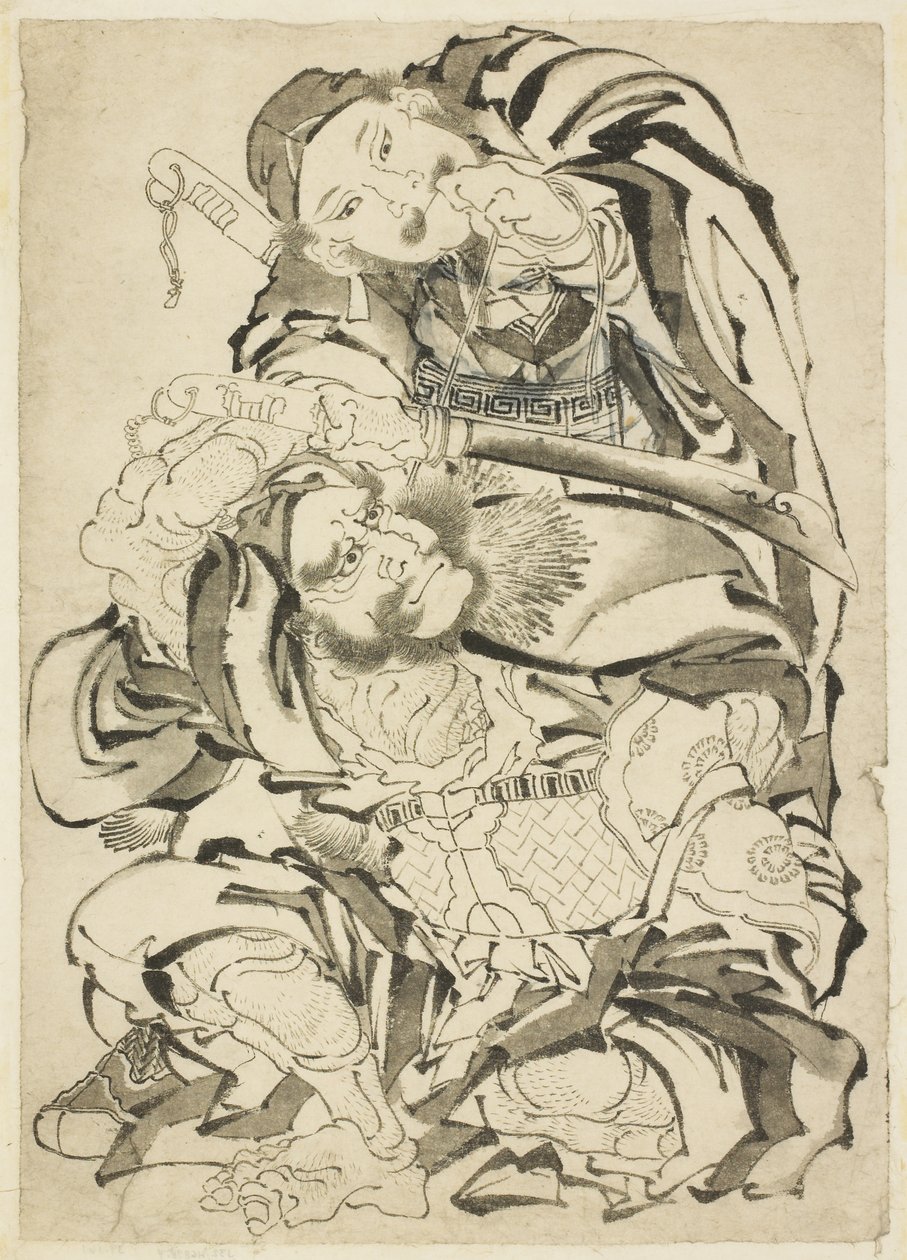 Zwei chinesische Helden von Katsushika Hokusai