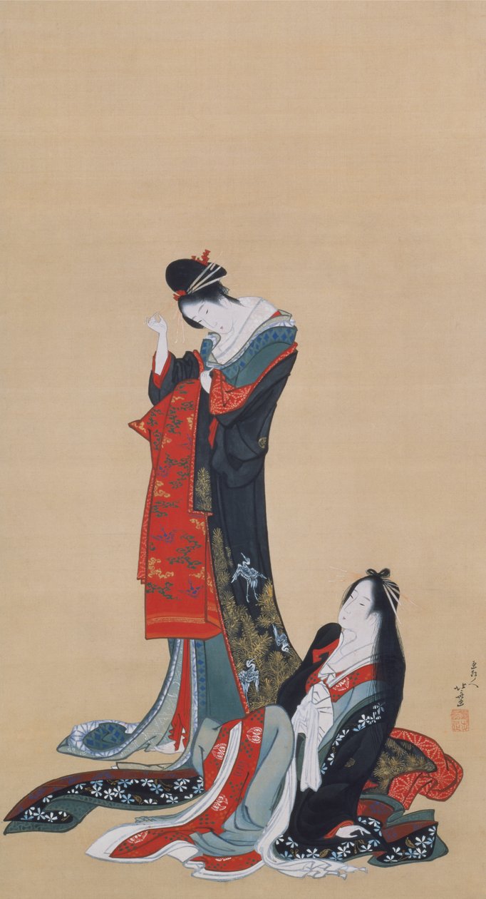 Zwei Kurtisanen, Edo-Periode, ca. 1805 von Katsushika Hokusai