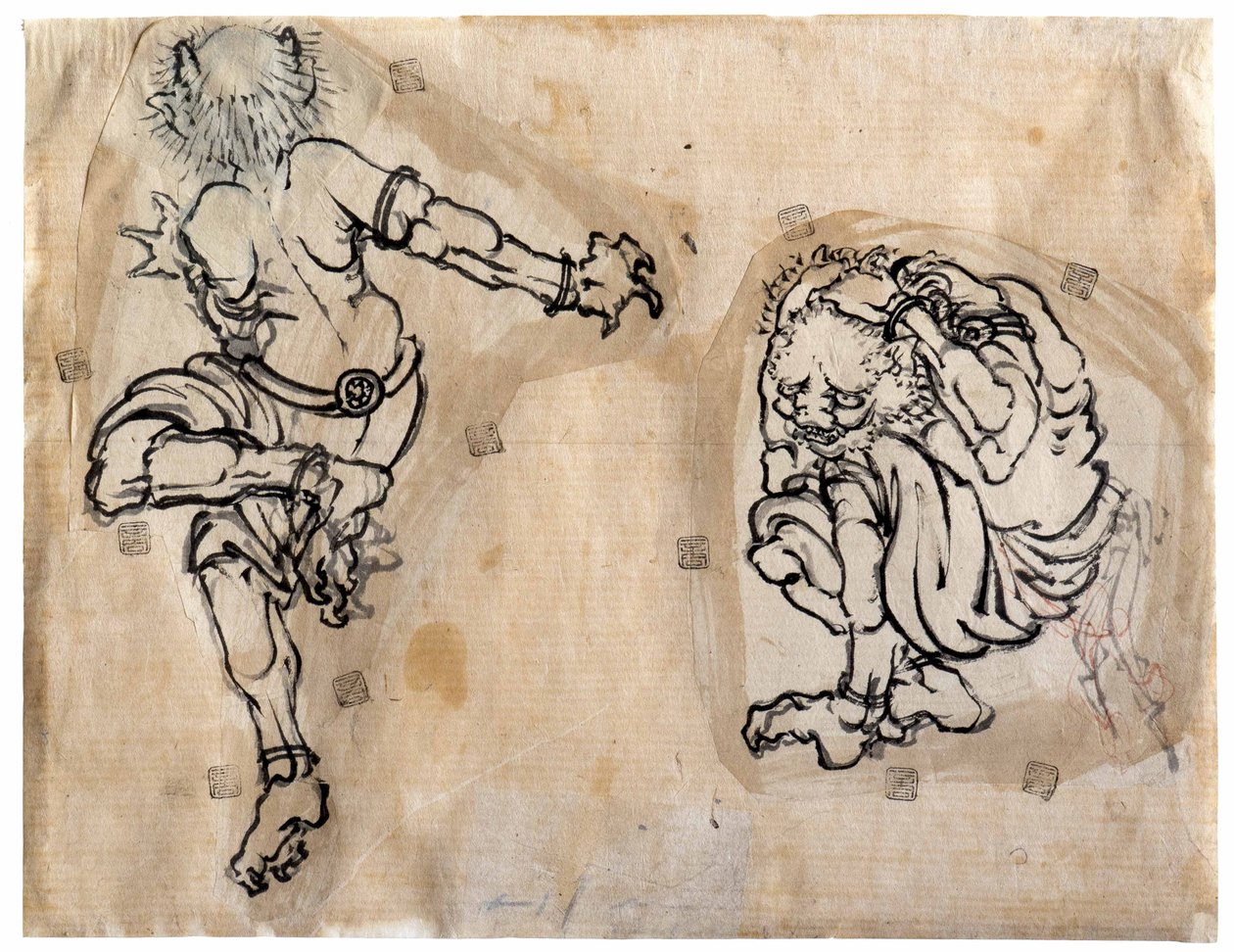 Zwei Oni-Dämonen, 1830-1839 von Katsushika Hokusai