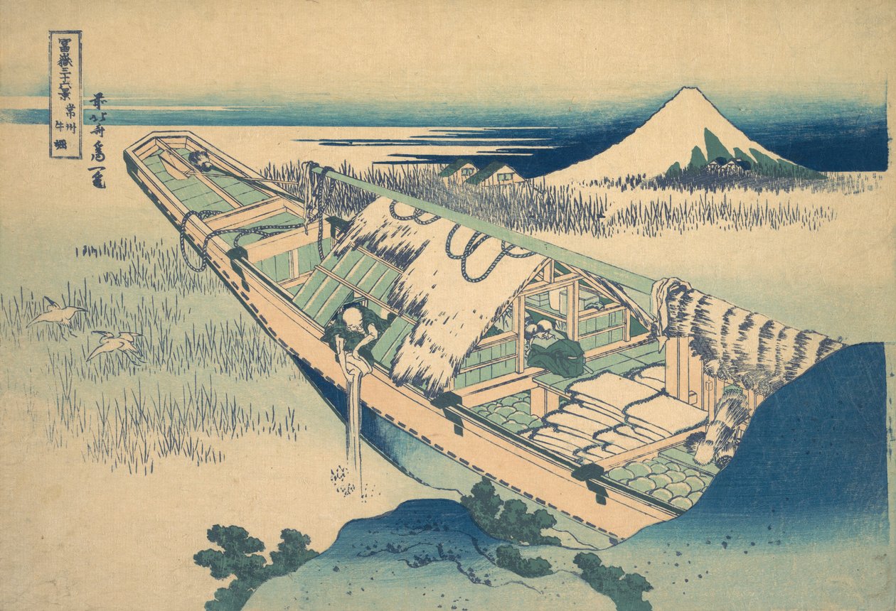 Ushibori in der Provinz Hitachi Joshu Ushibori, aus der Serie Sechsunddreißig Ansichten von..., ca. 1830-32 von Katsushika Hokusai