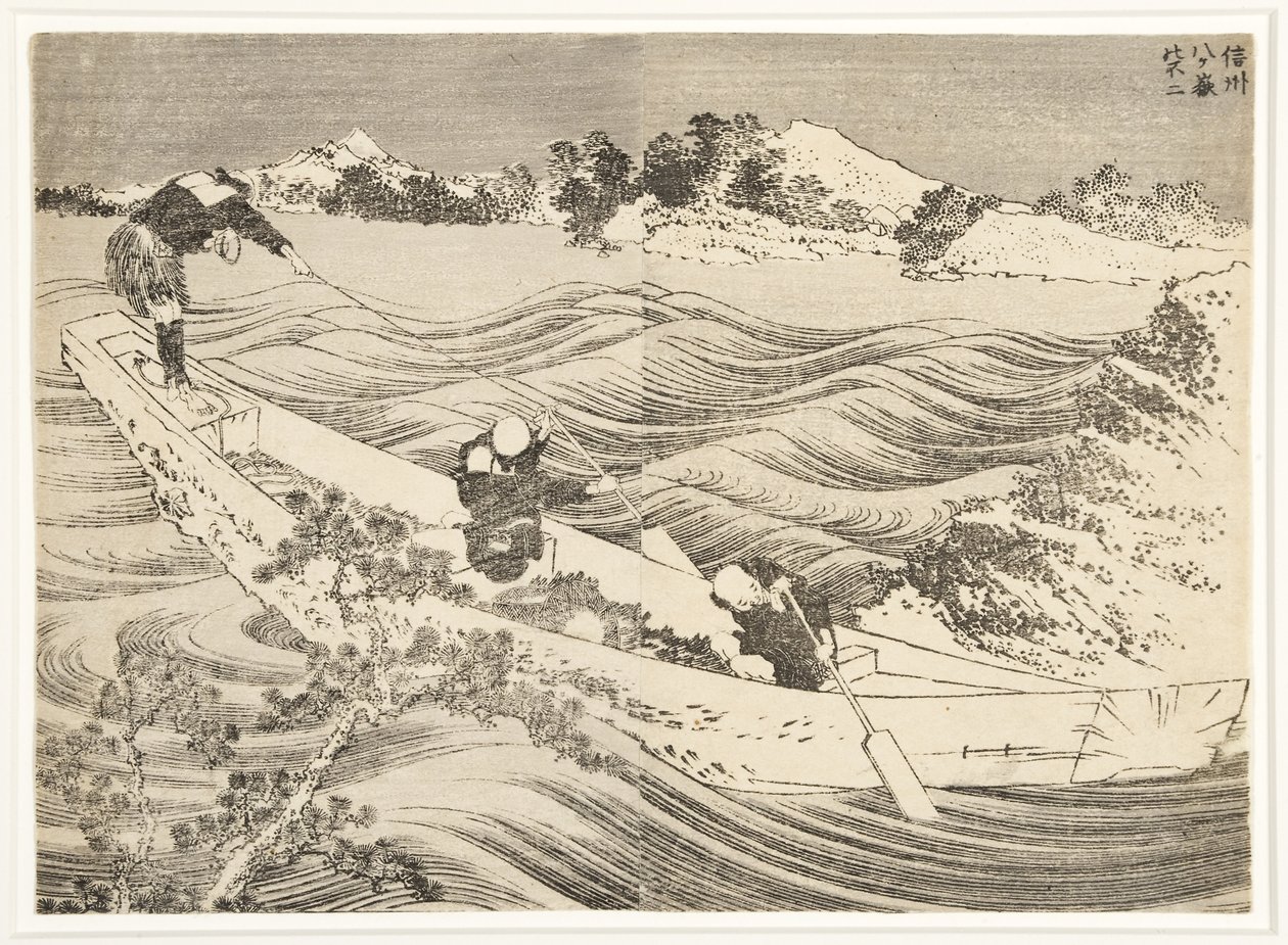 Yatsugatake in der Provinz Shinano, 1834-35 von Katsushika Hokusai