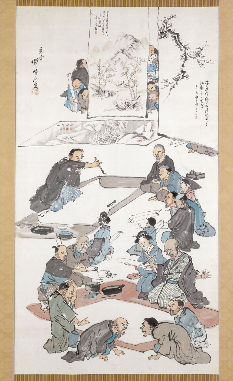 Kalligraphie- und Malparty von Kawanabe Kyosai