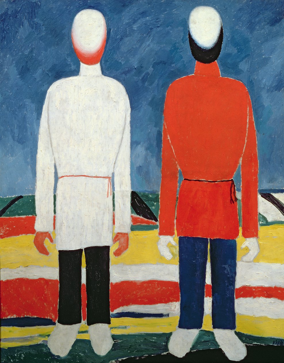 Zwei männliche Figuren, 1928-32 von Kazimir Severinovich Malevich