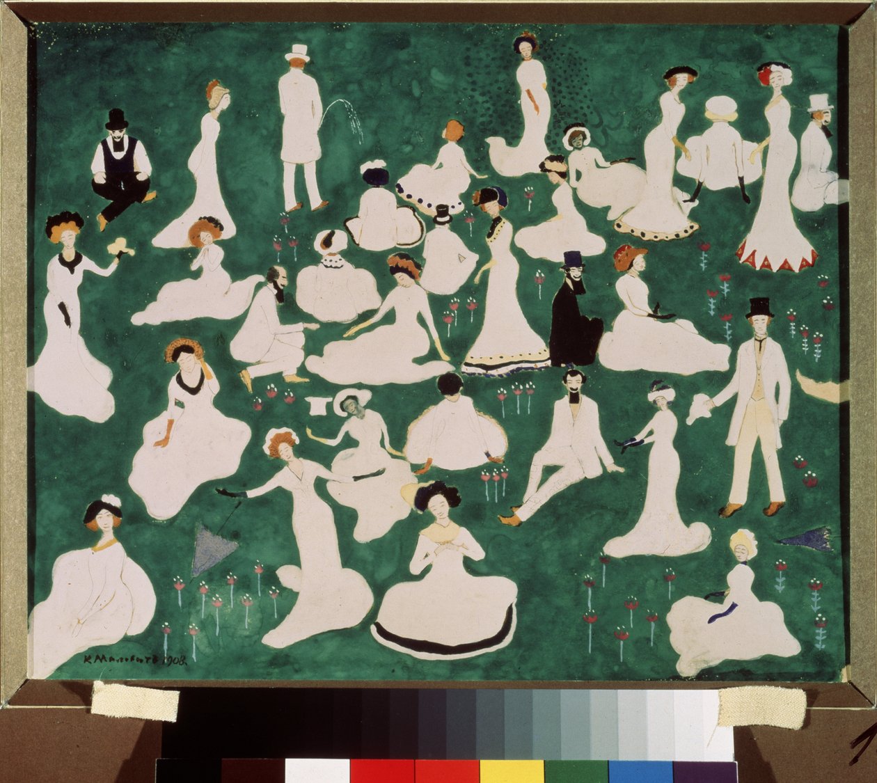 Entspannung. Die High Society mit Zylinderhüten von Kazimir Severinovich Malevich