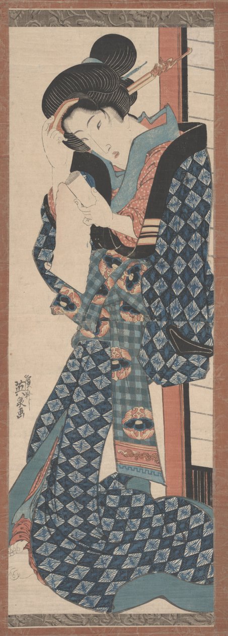 Frau beim Lesen von Keisai Eisen