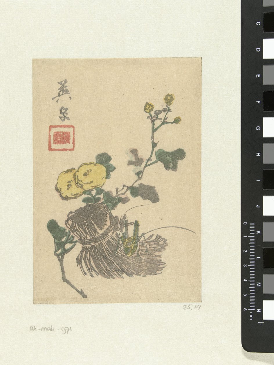 Heuschrecke und Blumen von Keisai Eisen