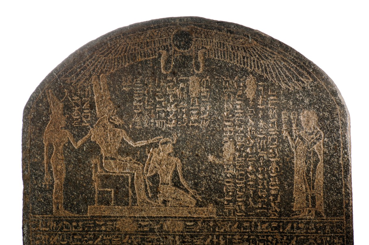 Aspelta-Krönungsstele, Gott Amun mit Widderkopf und Mut, Napatanische Periode, Herrschaft von, 2007 von Kenneth Garrett