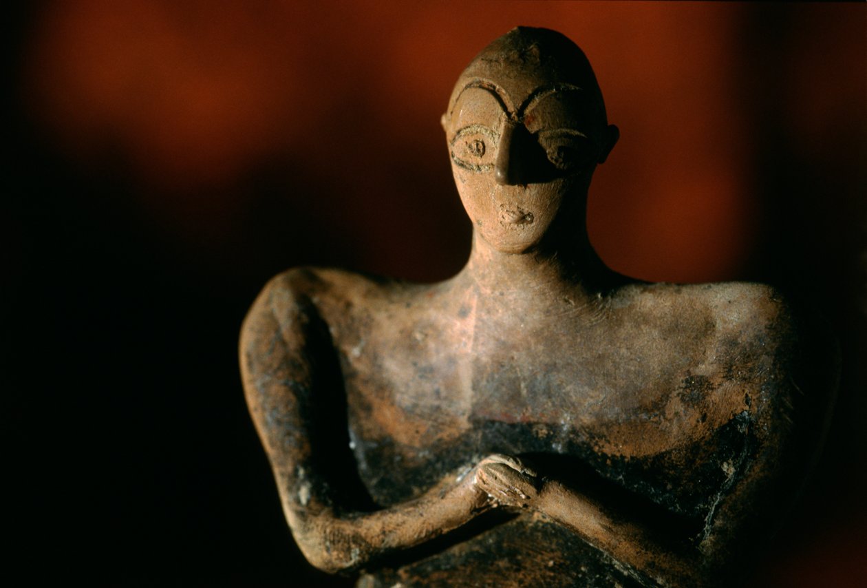 Keramikfigur eines Menschen; Nationalmuseum von Turkmenistan, Aschgabat ...