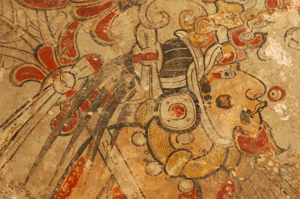 Maya; Maya-Wandmalereien; San Bartolo; Guatemala; Dr. Bill Saturno, 2002 von Kenneth Garrett