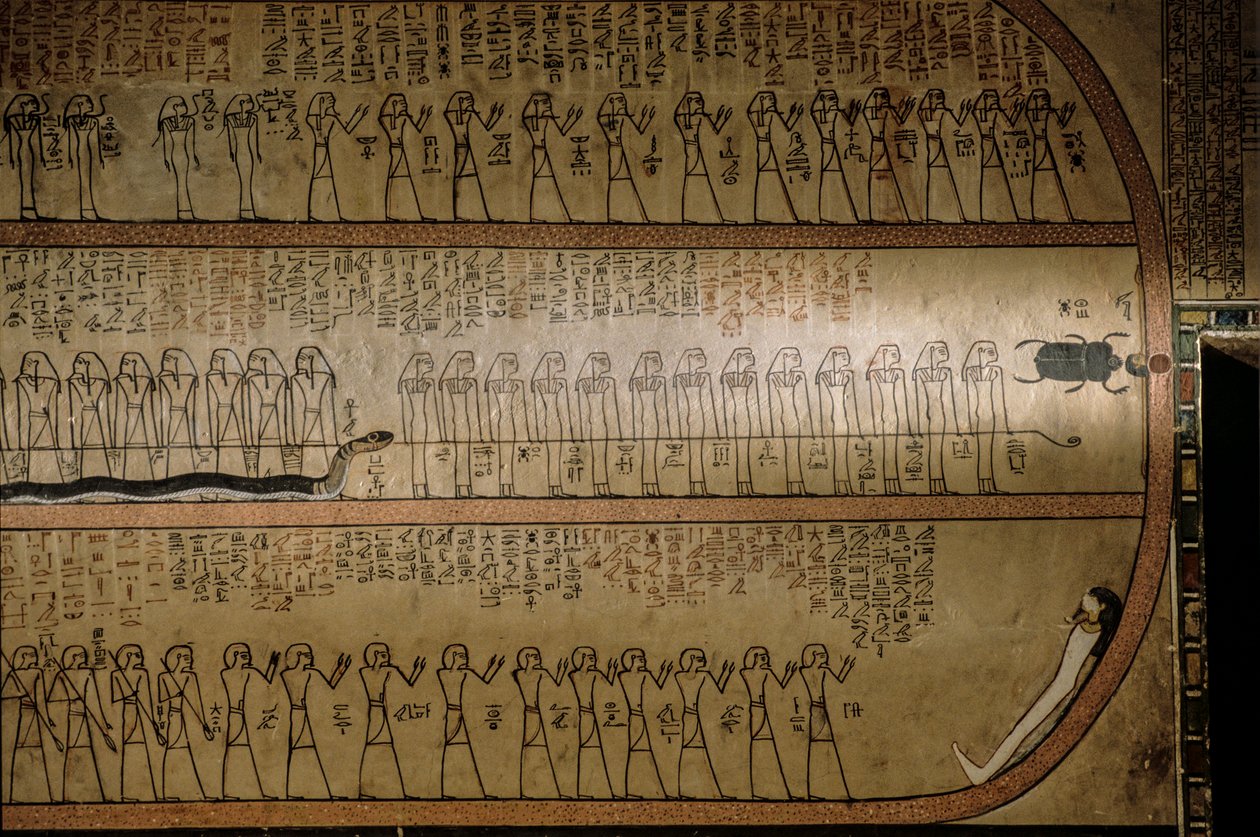 Wandgemälde, das das Totenbuch darstellt; Grab von Amenhotep II; Tal der Könige von Kenneth Garrett