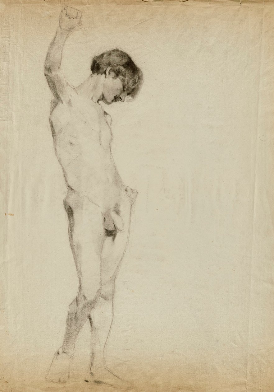 (Ohne Titel) (Studie eines stehenden männlichen Aktes) von Kenyon Cox