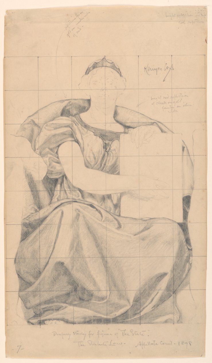 Studie für "Der Staat," "Die Herrschaft des Gesetzes," Appellate Division Court House, New York, NY von Kenyon Cox