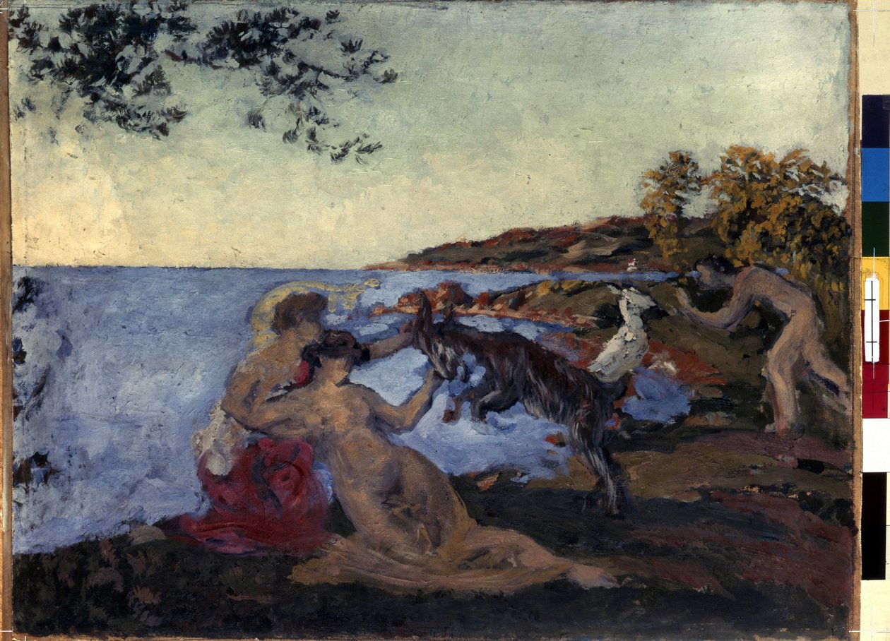 Mythologisches Motiv. Gemälde von Ker Xavier Roussel (1867-1944), um 1903. Öl auf Karton. Nabis. Maße: 47x62cm. Eremitage-Museum, Sankt Petersburg von Ker Xavier Roussel