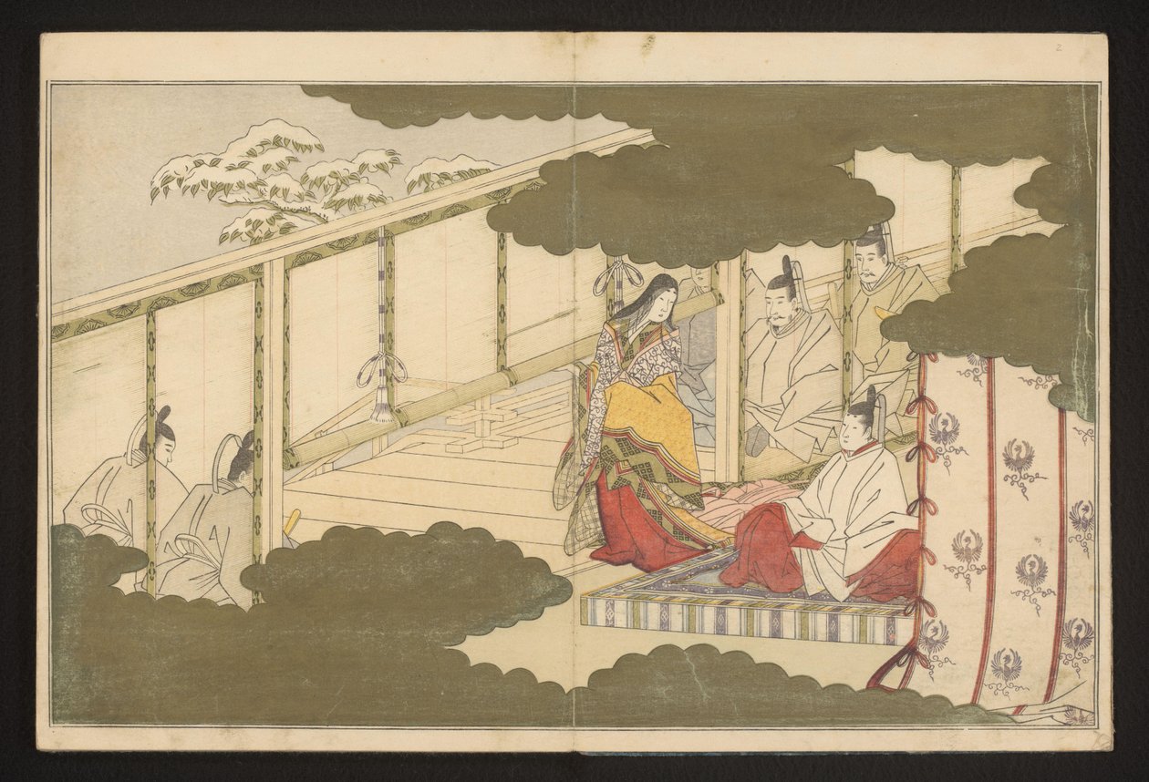 Eine Gerichtsszene im Schnee von Kitagawa Utamaro