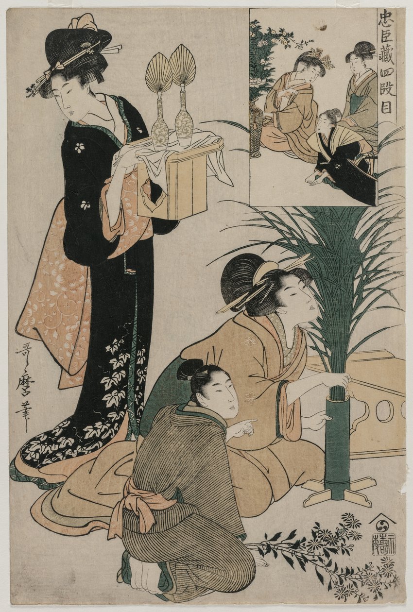 Chushingura: Akt IV des Schatzhauses der Loyalität von Kitagawa Utamaro