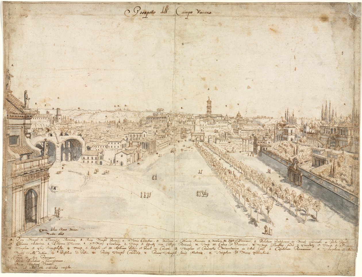 Achtzehn Ansichten von Rom: Das Campo Vaccino (Das Forum Romanum) von Kitagawa Utamaro