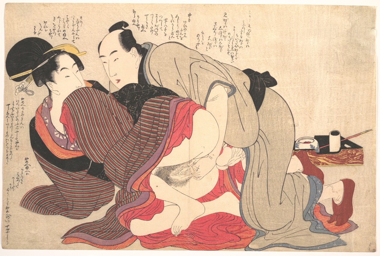 Erotischer Druck von Kitagawa Utamaro