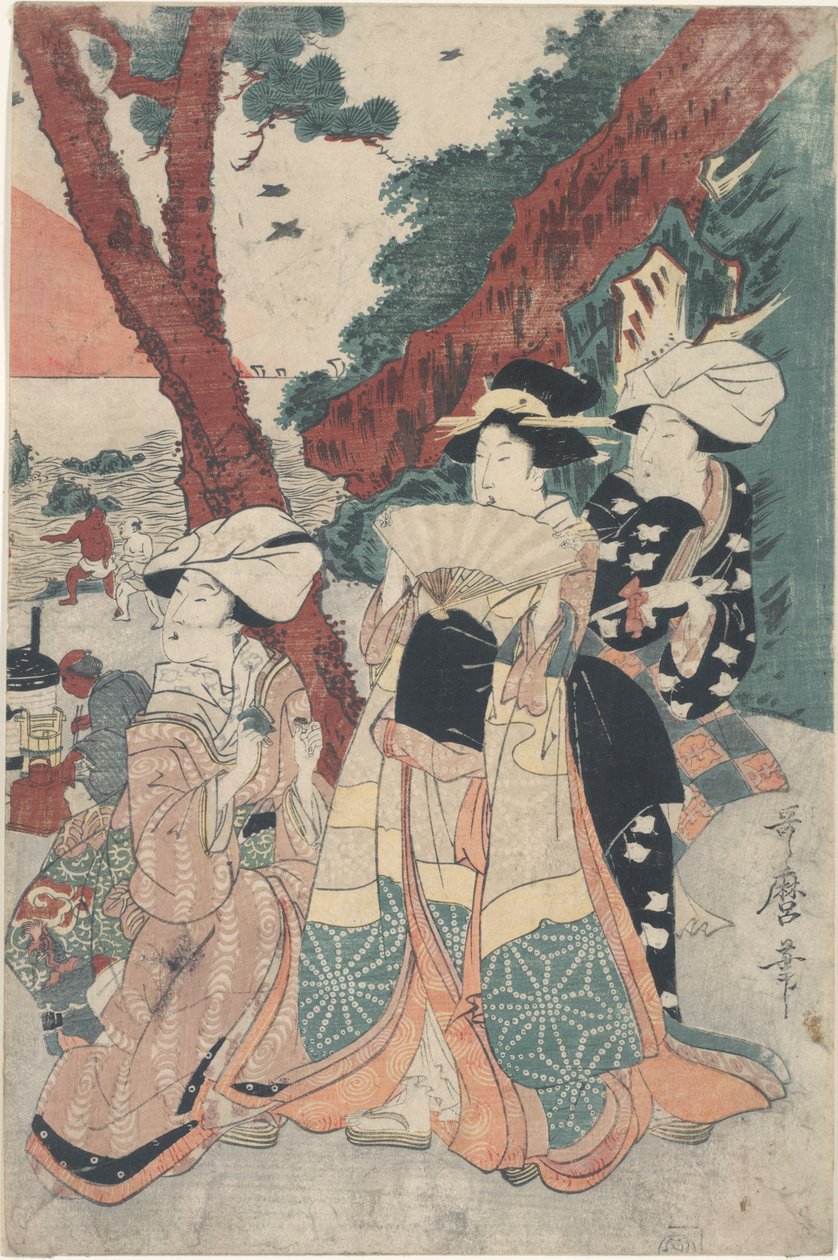 Futamigaura-Strand zu Neujahr von Kitagawa Utamaro
