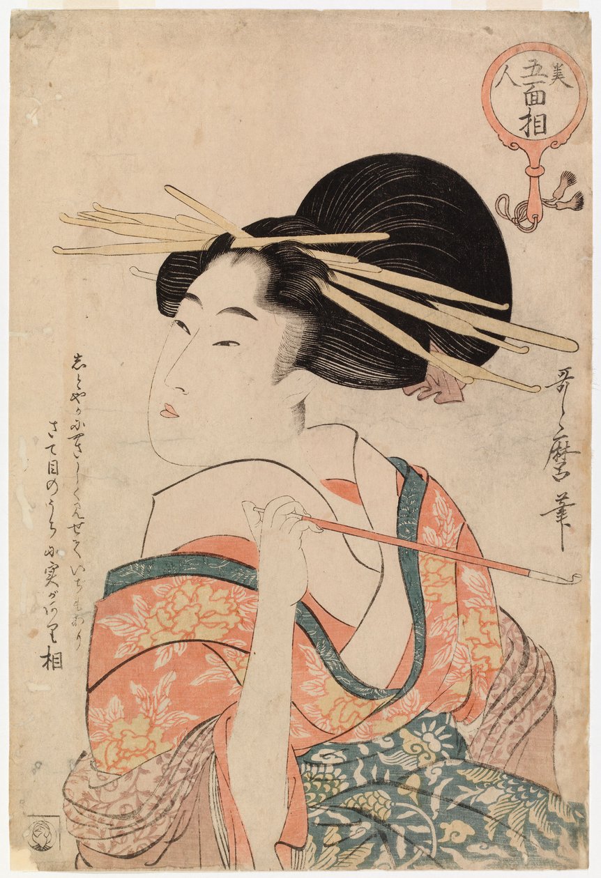 Geisha mit Pfeife von Kitagawa Utamaro