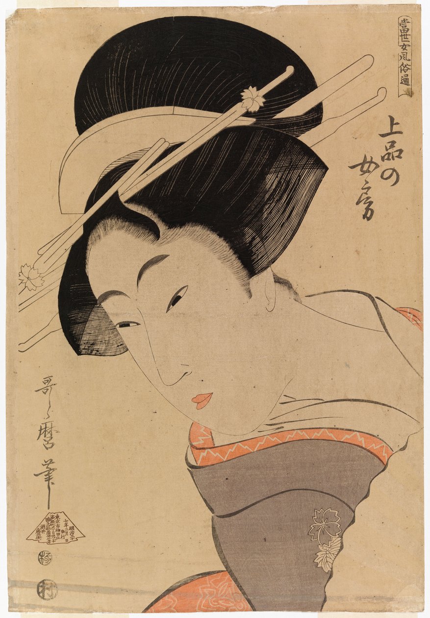 Halbporträt eines Mädchens von Kitagawa Utamaro