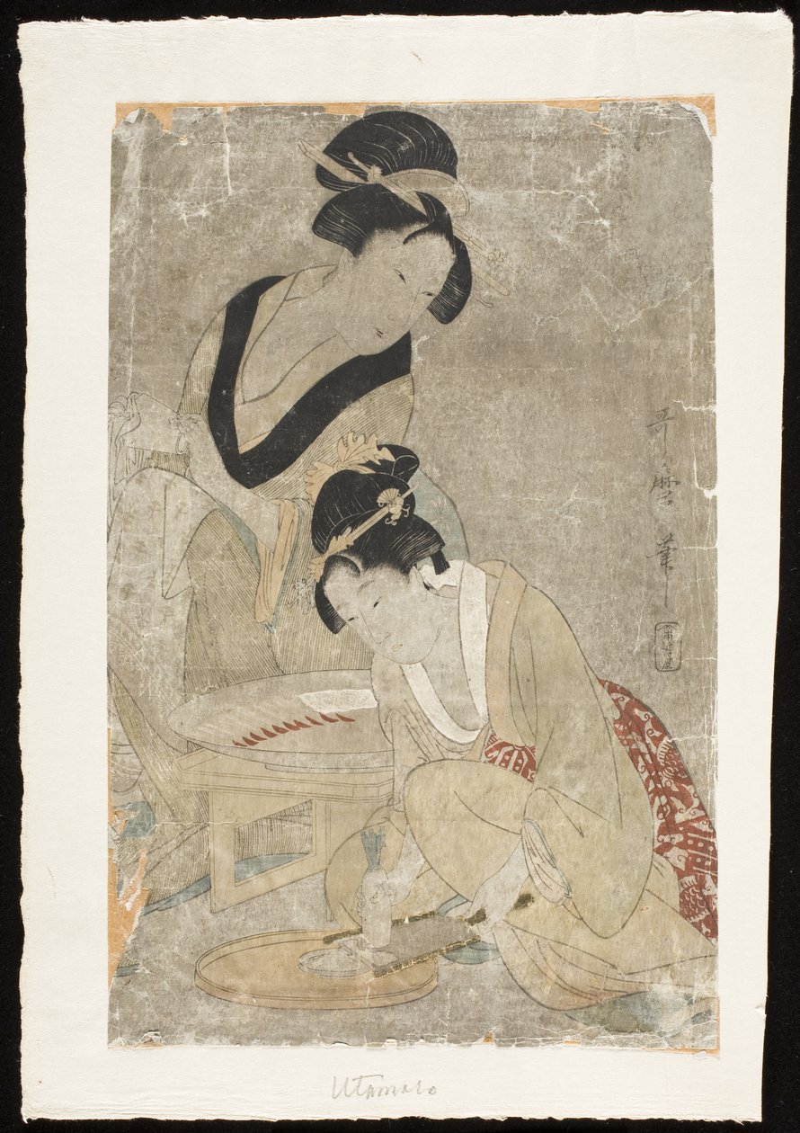 Roher Fisch zubereiten von Kitagawa Utamaro