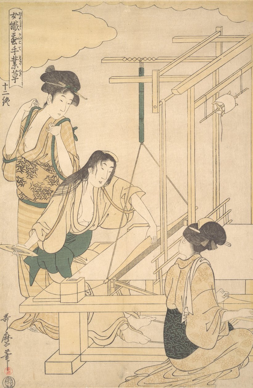 Frauen beim Seidenweben von Kitagawa Utamaro