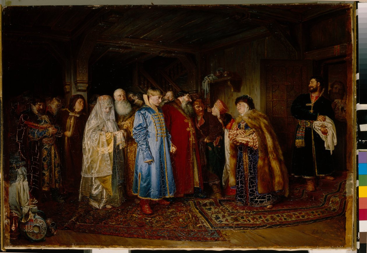 Die Hochzeit des Bojaren im 16. Jahrhundert von Klavdiy Vasilievich Lebedev