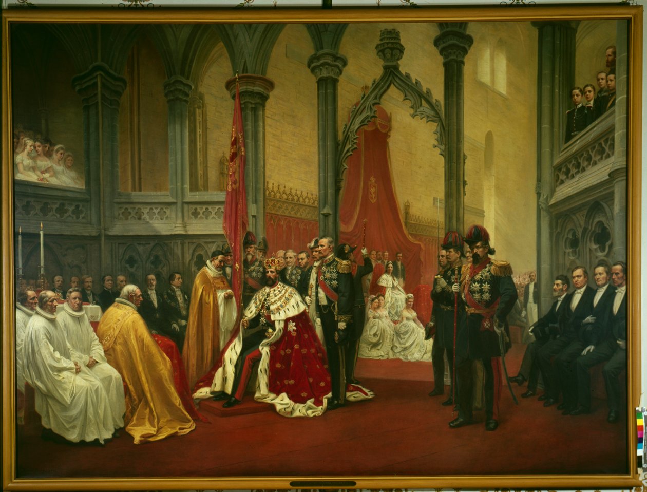 Die Krönung von Oscar II. im Dom zu Trondheim am 18. Juli von Knud Bergslien
