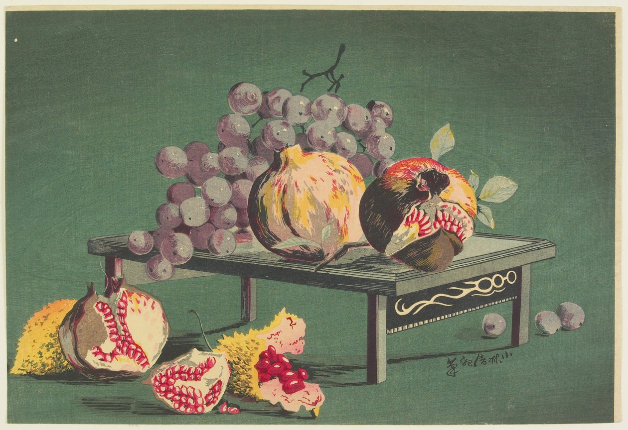 Granatäpfel und Trauben von Kobayashi Kiyochika