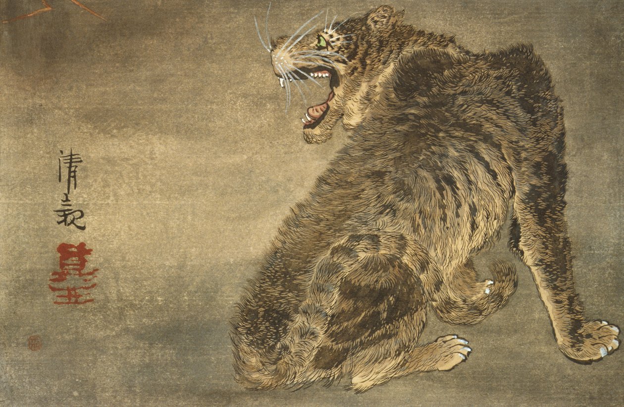 Tiger und Blitz von Kobayashi Kiyochika
