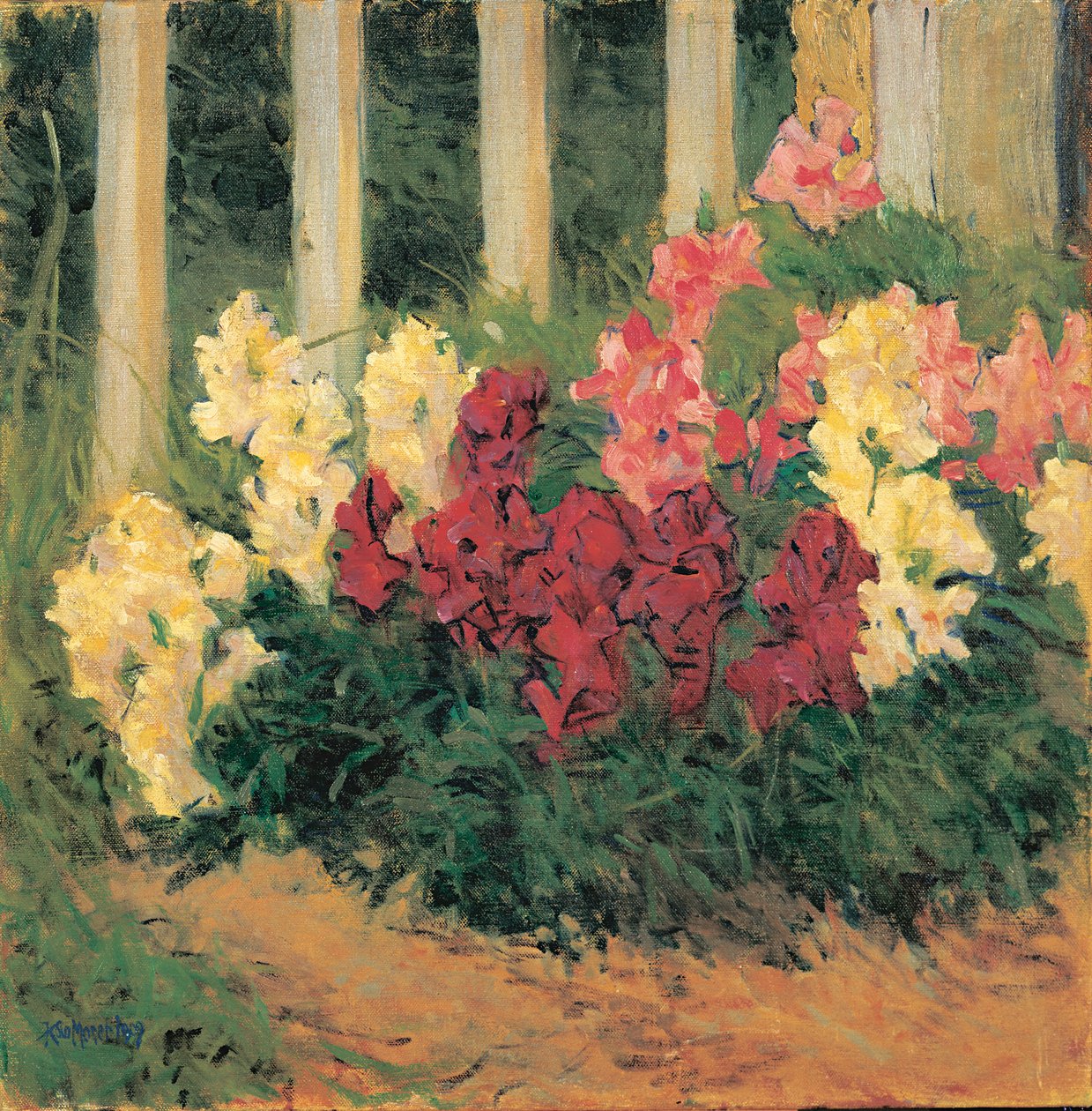Blumenstrauch vor Gartenzaun von Koloman Moser