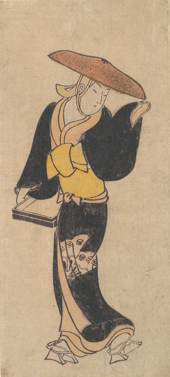 Der Schauspieler Sanjo Kantaro als wandernde buddhistische Nonne, ca. 1715 von Kondo Kiyoharu
