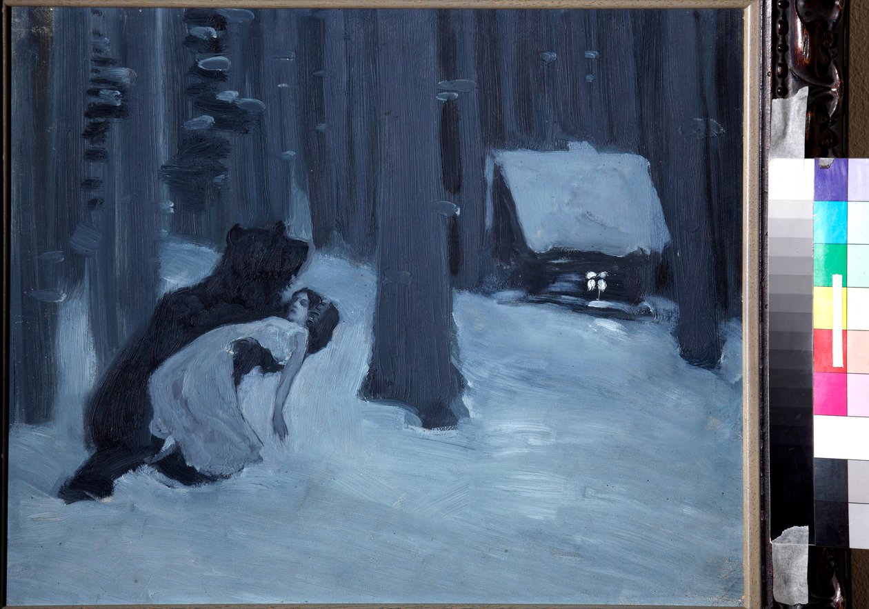 Tatianas Traum - Illustration für "Eugen Onegin" von Alexander Puschkin von Konstantin Alekseevich Korovin