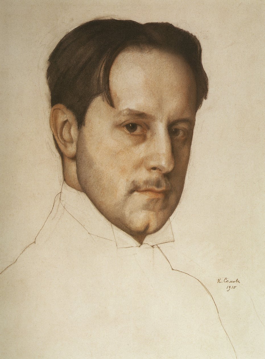 Porträt des Künstlers Mstislav Dobuzhinsky 1875-1957, 1910 von Konstantin Andreyevich Somov