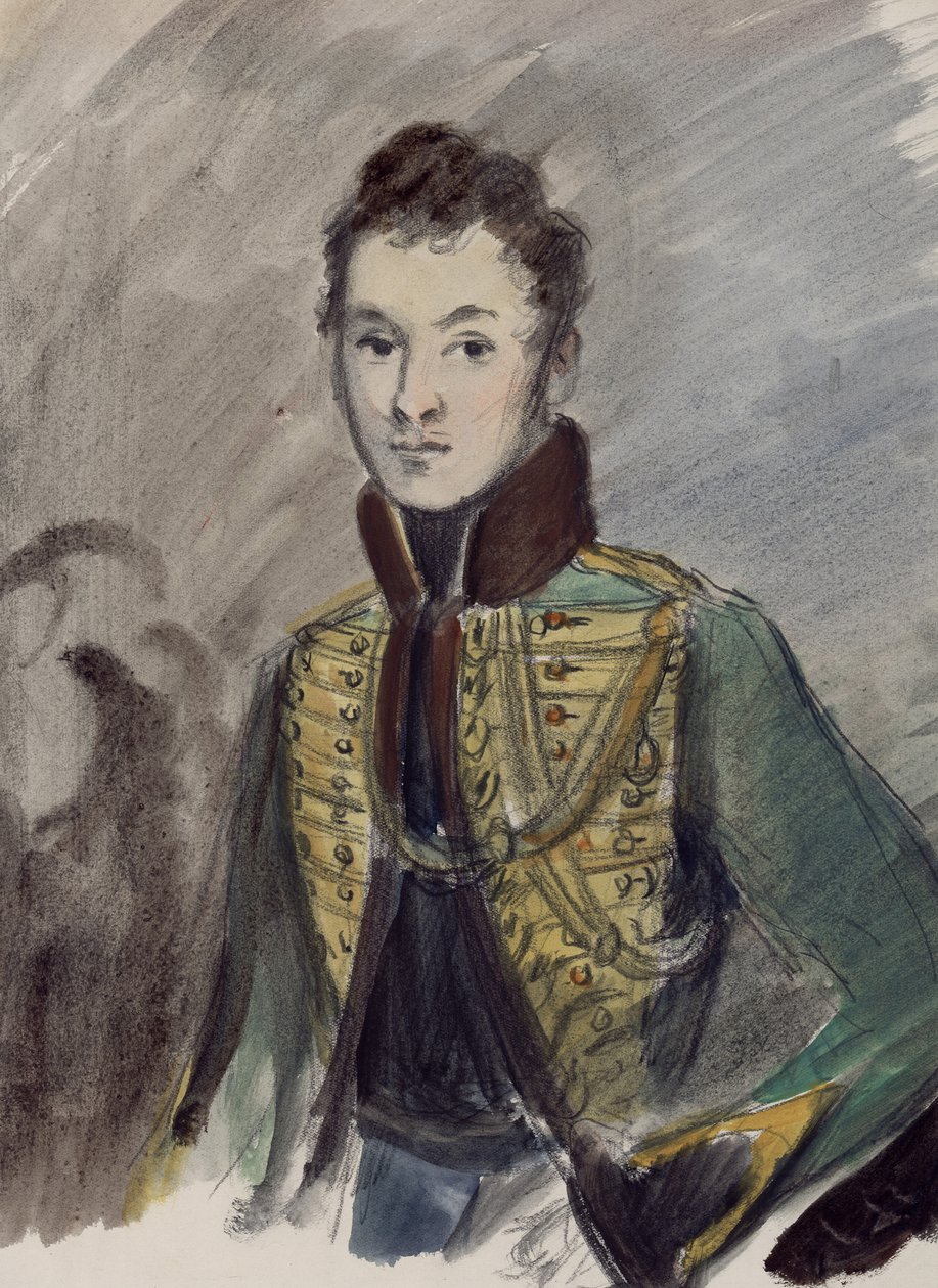 Nikolai Rostov. Illustration für den Roman Krieg und Frieden von Leo Tolstoi von Konstantin Ivanovich Rudakov