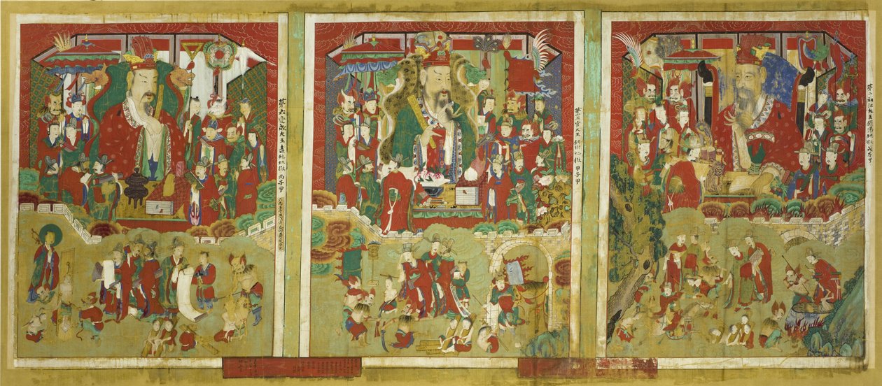Drei der zehn Könige der Hölle von Korean School