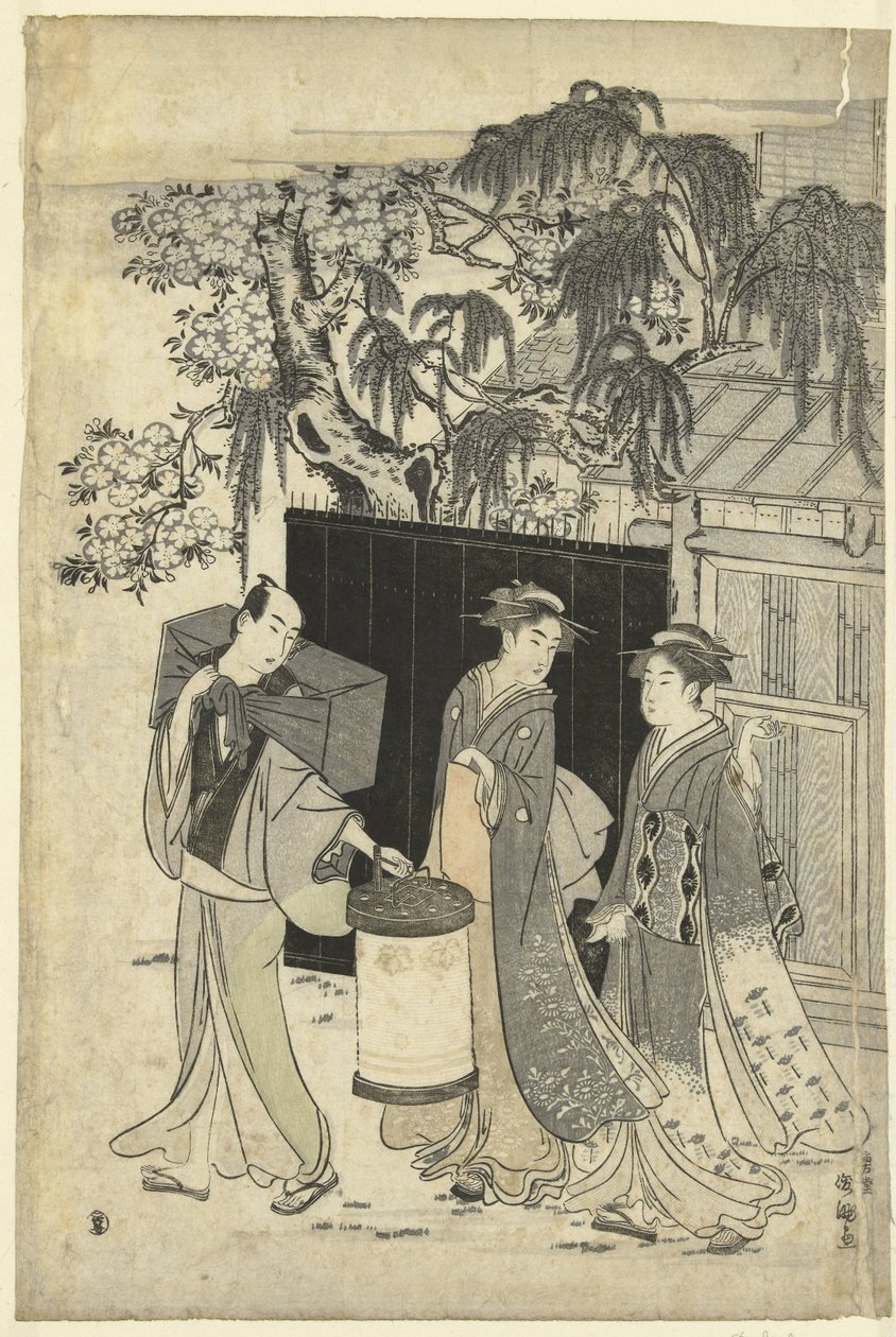 Das Haus des Kyoka-Dichters bei Nacht von Kubota Shunman