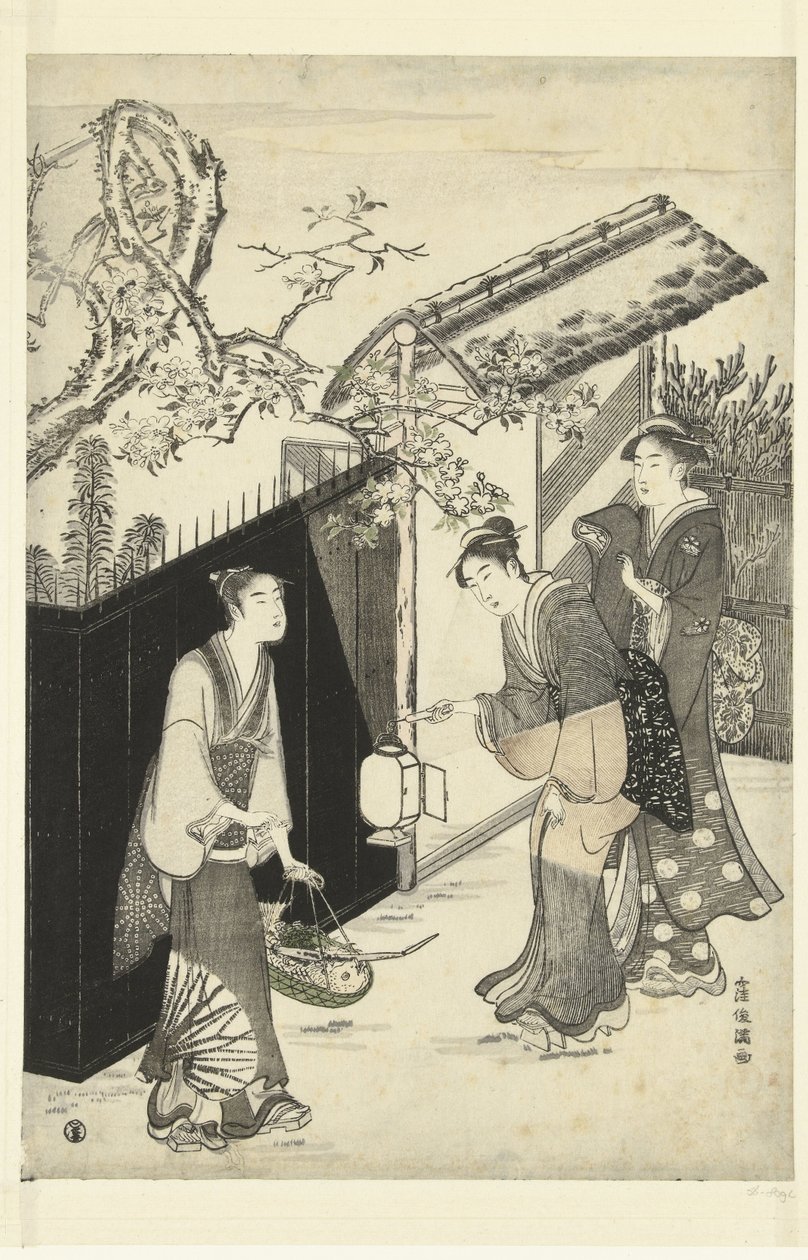 Das Haus des Kyoka-Dichters bei Nacht von Kubota Shunman
