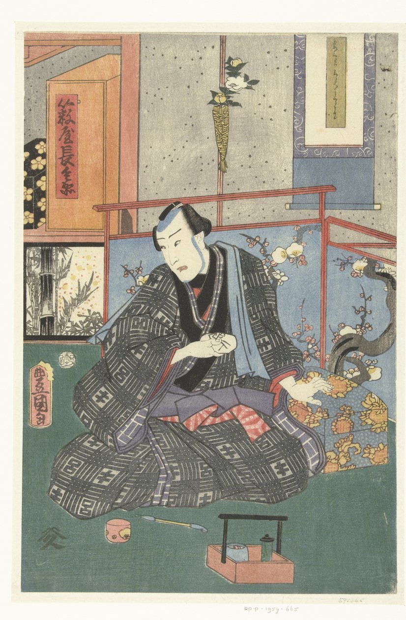 Schauspieler in seiner Garderobe von Kunisada (II) , Utagawa