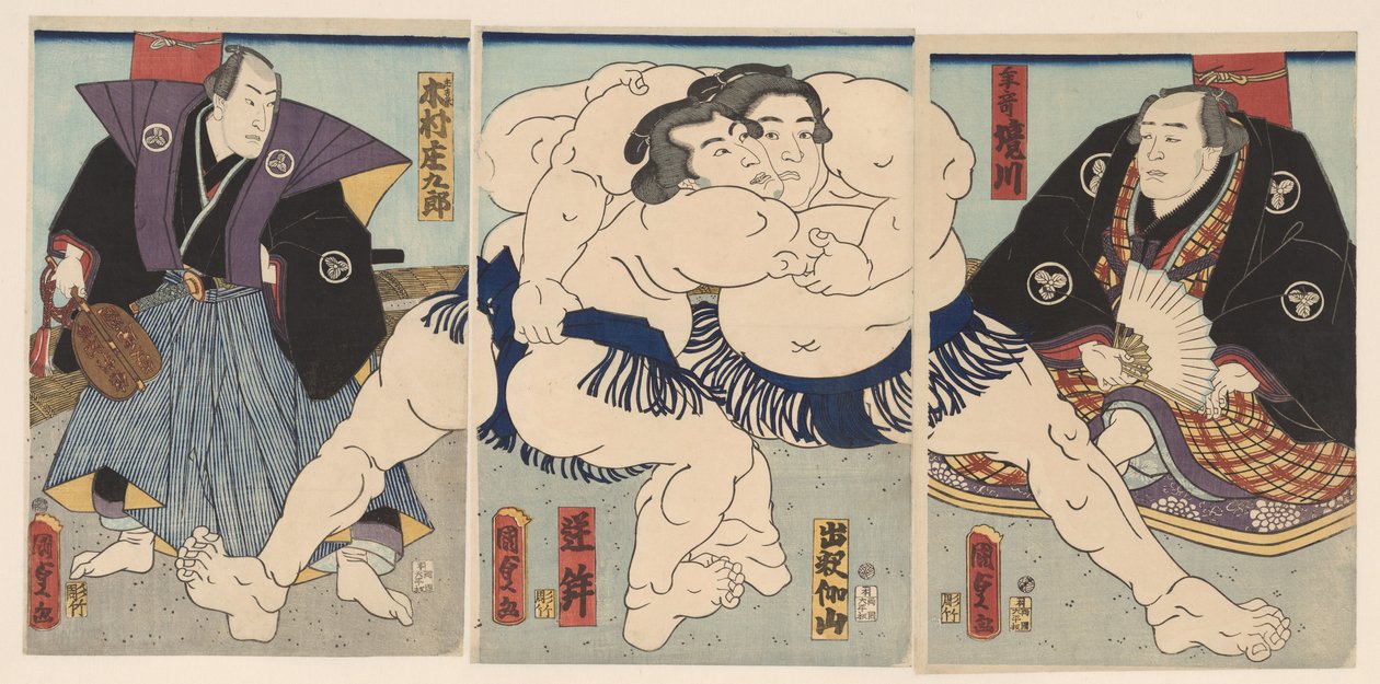 Sumo-Wettkampf von Kunisada (II) , Utagawa