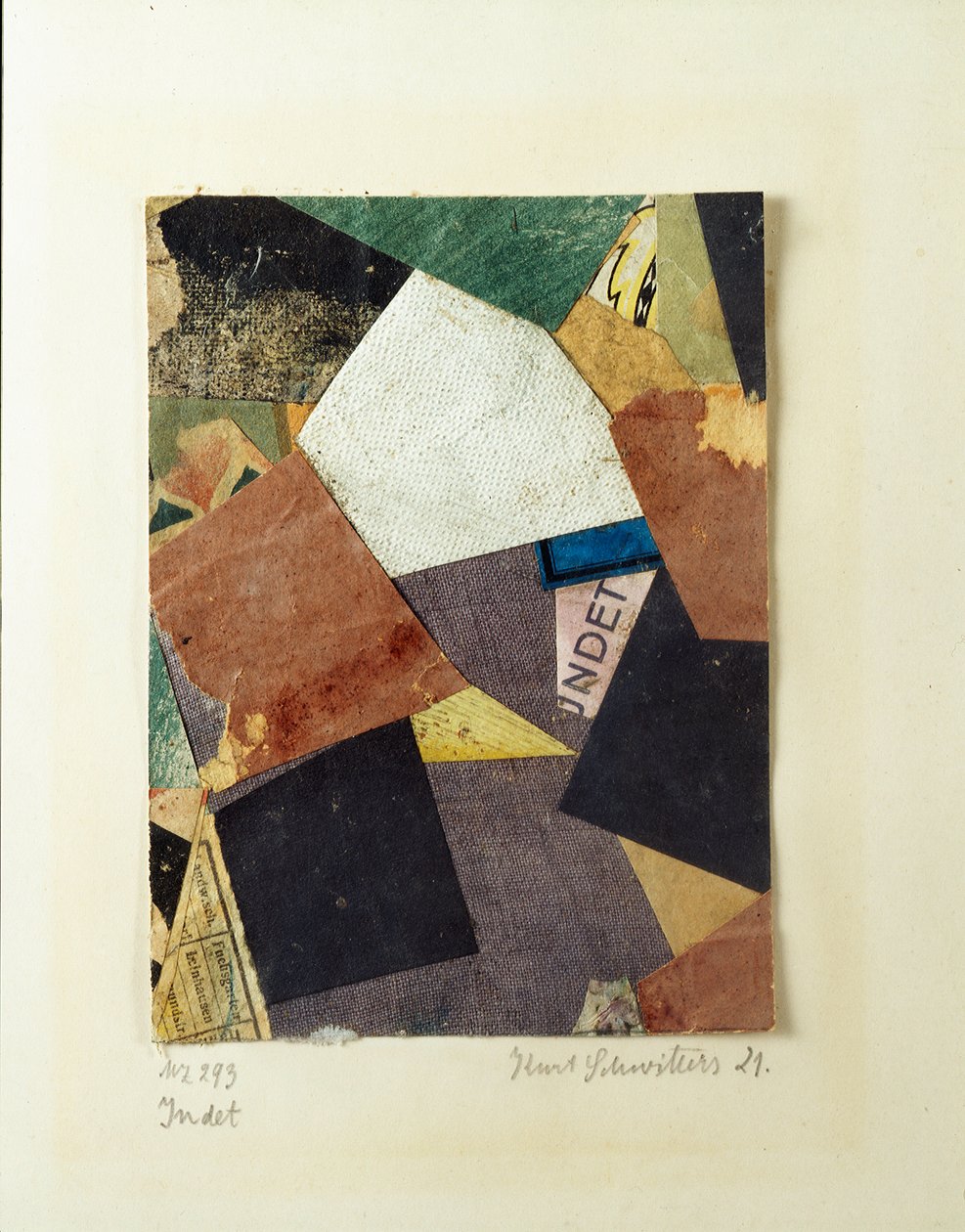 Merz 293 Collage von Kurt Schwitters (1887-1948) 1921 Private Sammlung. von Kurt Schwitters