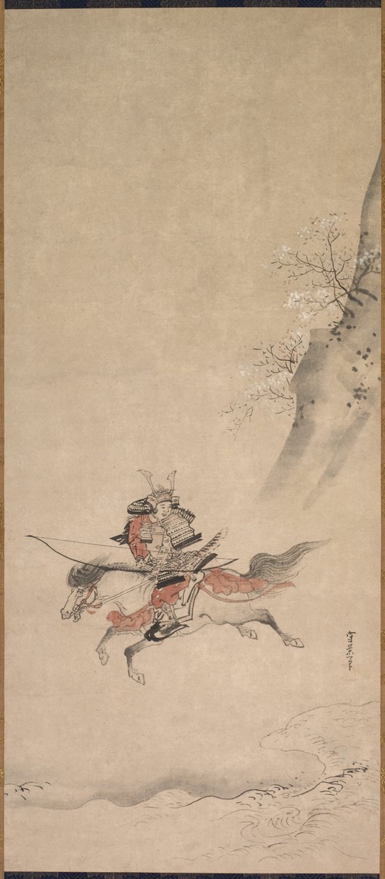 Ein Samurai zu Pferd, 17. Jahrhundert von Kusumi Morikage