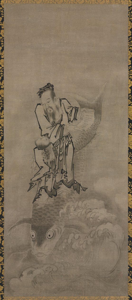 Hotei mit daoistischen Unsterblichen, späte 1600er-frühe 1700er von Kyūseki Tomonobu