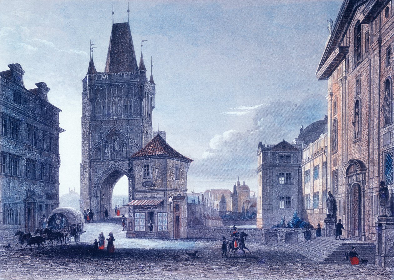 Altstädter Brückenturm, ca. 1840 von L. and Poppel, J. Lange