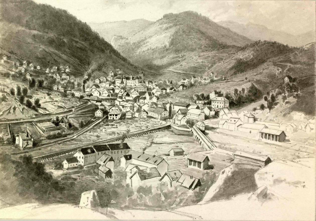 Blick auf Idrija von Ladislav Benesch