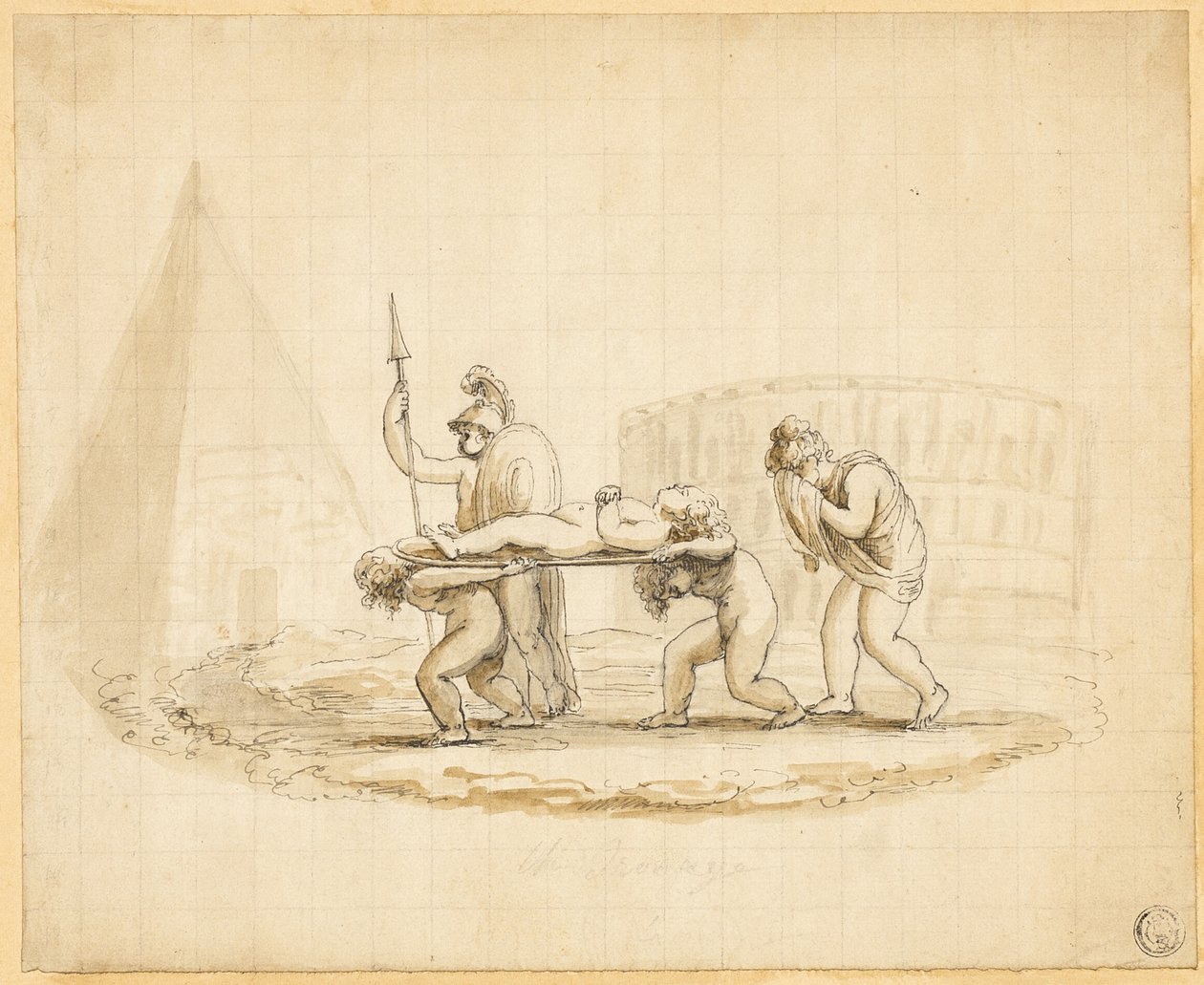 Putti, die eine römische Trauerprozession darstellen von Lady Diana Beauclerk