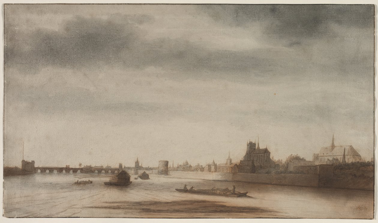 Blick auf Orléans von der Loire, ca. 1670 von Lambert Doomer